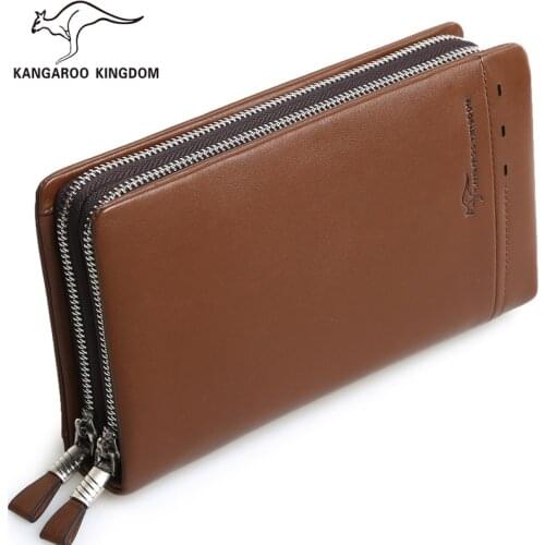 Kangaroo Kingdom Brand Men Bag Large Capacity Genuine Leather Handbag Men Clutch Bags