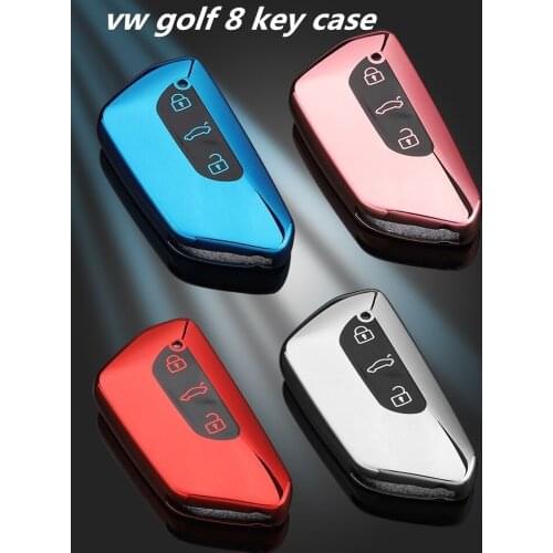 New Soft TPU Car Remote Key Full Cover Case for Volkswagen VW Golf 8 Mk8 2020 Skoda 3 Buttons Car Smart Key Holder Fob Keychain