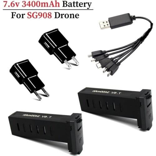 Original sg908 Drones Battery 7.6v 3400mAh Battery Charger Sets for SG908 RC Quadcopter Spare Parts