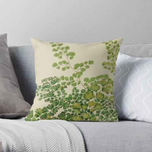 Pillowslip Maidenhair Ferns Throw Pillow 100% Cotton Decor Pillow Case Home Cushion Cover 45*45cm