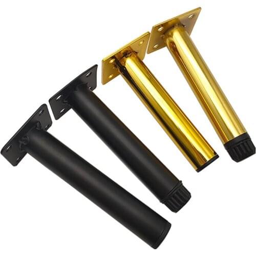 4PCS Adjustable Furniture Legs, Round Metal Furniture Feet with Screws, Replacement Leg for DIY Furniture, Bed Sofa Table Couch