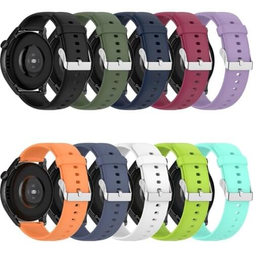 Stainless Steel Silver Buckle Band Wristband Compatible with Watch3/3pro/GT 2e Silicone Breathable Watch Strap 95AF