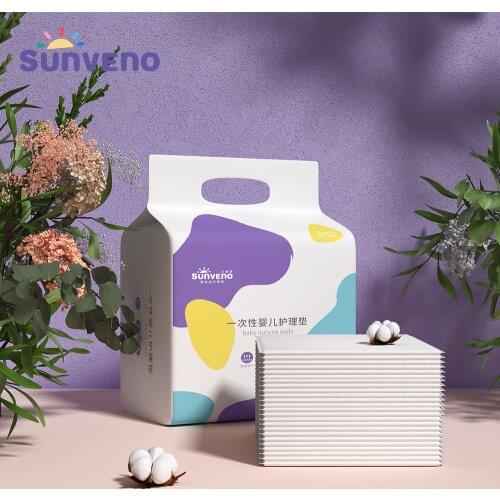 Sunveno Baby Disposable Changing Mat 35x45 cm 20 pcs Infant Portable Changing Pad Strong Water Absorption