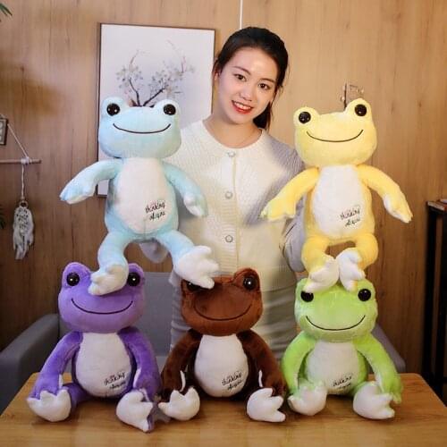 1pc 53cm Lovely Dolls Smile Frog Plush Toy Cartoon Plush Pillow Stuffed Soft Dolls Children Baby Nice Birthday Xmas Gift