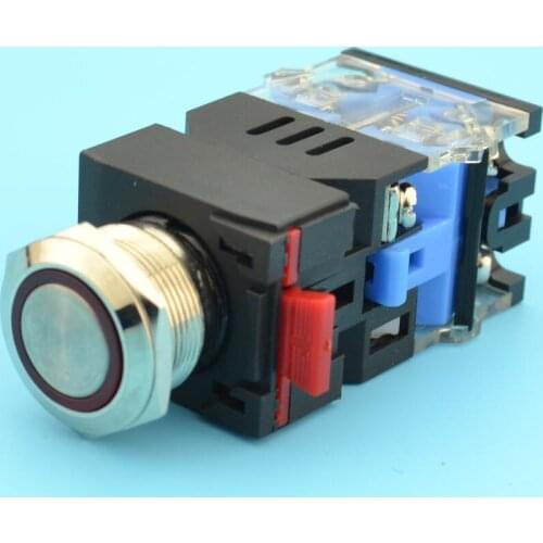 10A 22mm 12V LED illuminuted push button switch with metal head Momentary pushbutton switch