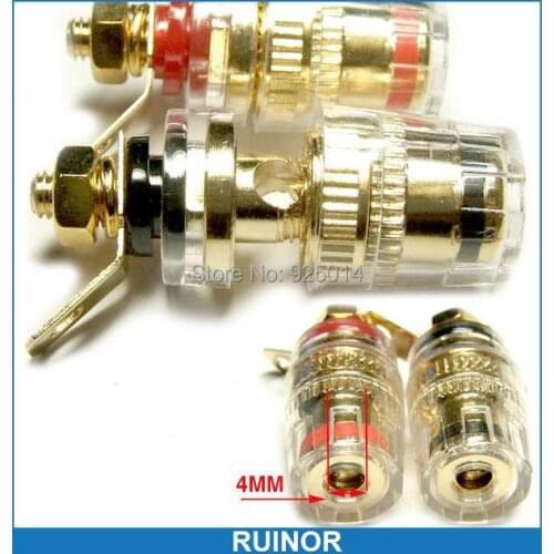 10PCS Copper transparent Binding Post for Power Amplifier 4MM Banana Plug Socket