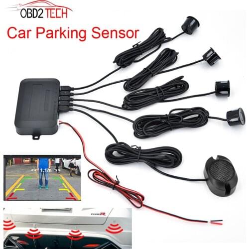 10pcs a lot 4 Sensors Buzzer 22mm Car Parking Sensor Kit Reverse Backup Radar Sound Alert Indicator Probe System