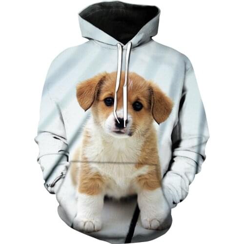 2021 Fashion Hoodies For Women Mens Pocket Hoodie Cute Dog 3D Print Cute Animal Puppy Pullover Cool Hip Hop Hooded Sweatshirt