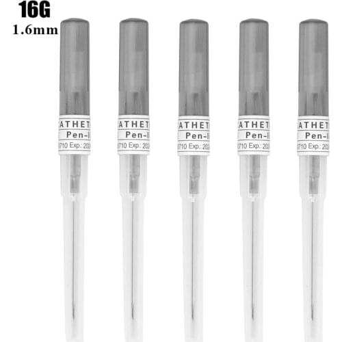 50PCS 16G Gauge Piercing Needles I.V Catheter Sterilised Ear Nose Body Piercing Tattoo Needles Sewing Needles
