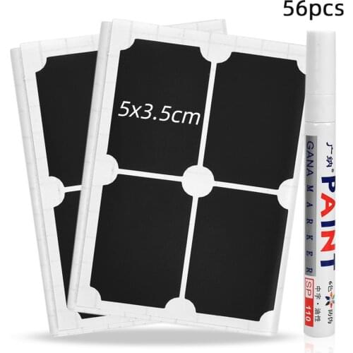 56pcs Spices Stickers Pantry Labels Jars for Spices Waterproof Kitchen Organizer Storage Bottles Jars Stickers Blackboard Labels