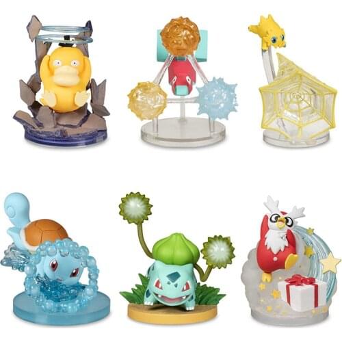 6Pcs/Set Hot Cartoon Toys Psyduck Bulbasaur Squirtle Delibird Joltik Porygon Figure Toys Anime Pokemones Action Figure Toys Gift
