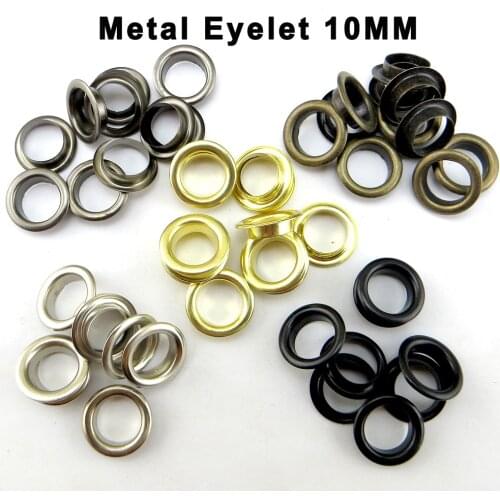 75PCS 10MM Silver METAL EYELETS Button Sewing Clothes Accessory Buttons Handbag Shose Eyelet ME-002