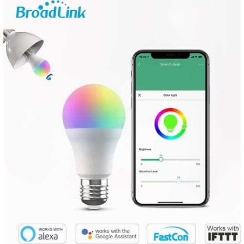 BroadLink LB27R1/LB26R1 Wi-Fi Smart RGB LED Bulb Dimmer Timer Remote Control works with Alexa and Google Home Smart House