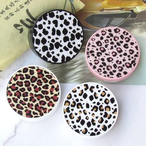 New Arrival Round Leopard Contact Lens Case With Mirror Contact Lenses Box Container For Lenses Birthday Gift For Girls and Boys