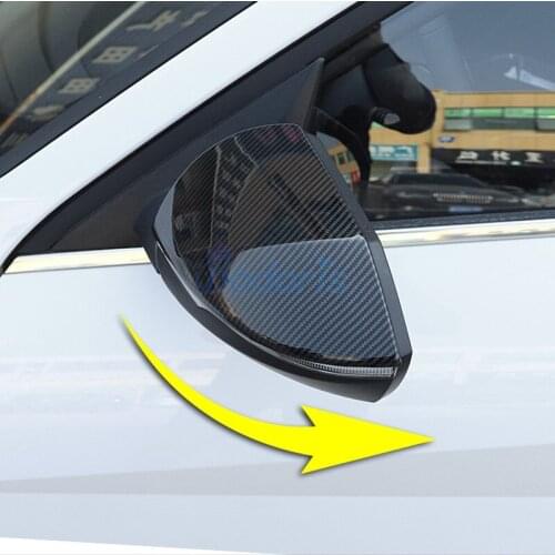 Carbon Fiber Color Mirror Cover Rearview Moulding Caps Rear View Overlay Panel For Hyundai Elantra CN7 2020 2021 Accessories