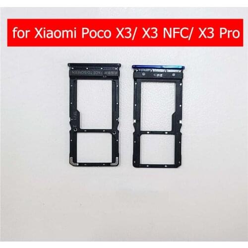 For Xiaomi POCO X3/ X3 NFC/ X3 Pro Card Tray Holder SIM Micro SD Card Slot Adapter Holder Repair Spare Parts