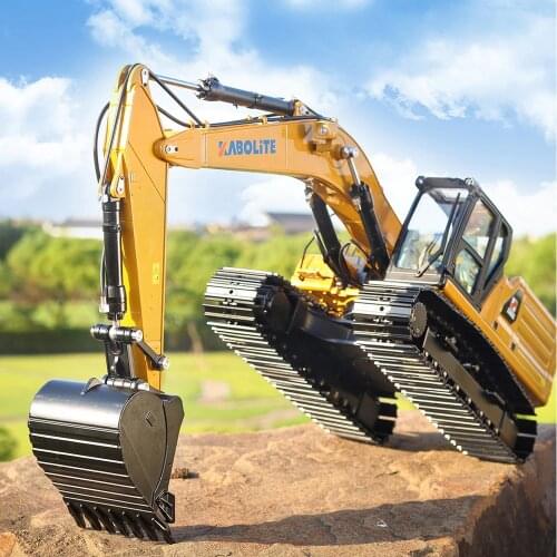 1/16 Huina 336 Rc Excavator Truck Caterpillar 15 Ch 2.4G Radio Controlled Car Full Alloy Hydraulic Engineering Vehicle Toys Kids