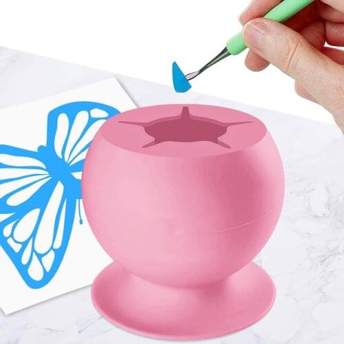 Waste Storage Box Craft Collector Vinyl Silicone Suction Cup Weeding DIY Sewing Tool Organizer Trash For Office Mini Portable
