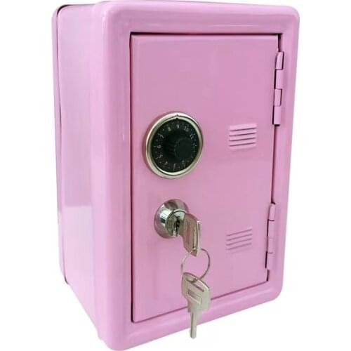 Mini Dormitory Storage Cabinet Modern Ins For Girls Cute Safe Box Decorative Deposit Piggy Bank Metal Iron Home Decor