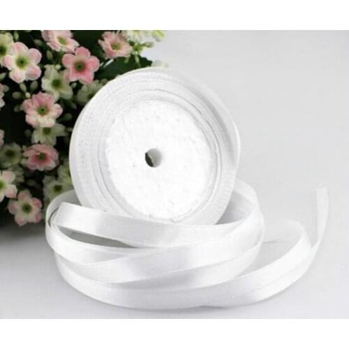 22m Long White Silk Satin Ribbon 10mm Wide Party Home Wedding Decoration Gift Wrapping Christmas New Year DIY Material Supplies