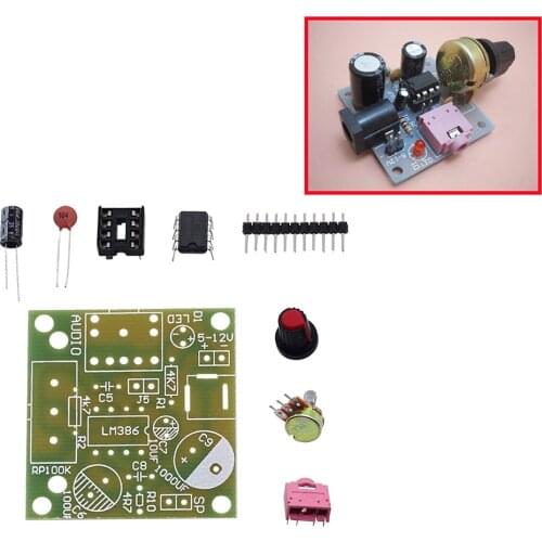 LM386 Mini Mini Amplifier Board / 0.5W-10W Speaker / DC 3-12V Power Supply (Partial)