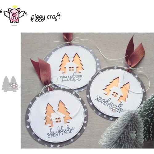 Piggy Craft metal cutting dies cut die mold New Christmas tree house Scrapbook paper craft knife mould blade punch stencils dies