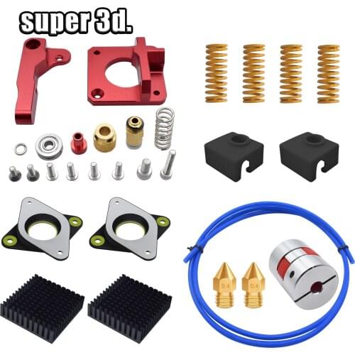 MK8 bowden extruder feeder kit for Creality Ender 3 CR10 10s 1.75mm+hot bed leveling spring + Motor Dampers +1m blue ptfe tube