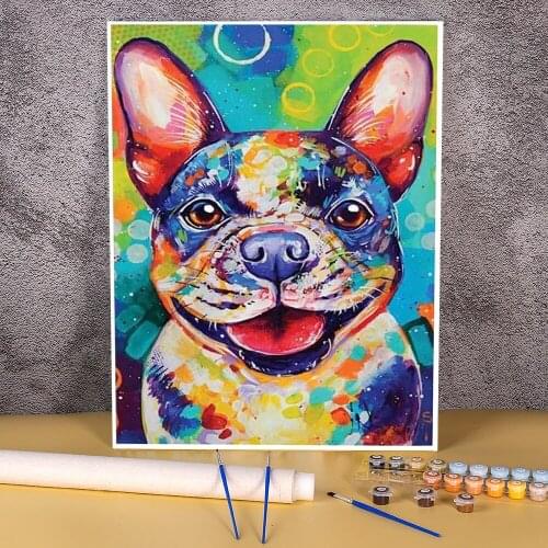 Animal Dog Terrier Paint By Numbers Package Oil Paints 40*50 Oil Painting Decorative Paintings For Adults Wholesale