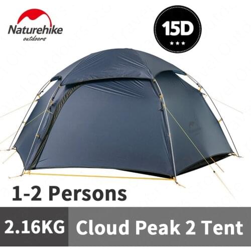 Naturehike New 20D Cloud Peak 2 Camping Tent 2 Person Hexagonal Ultralight Portable 4 Seasons Tent Waterproof Hiking Camping