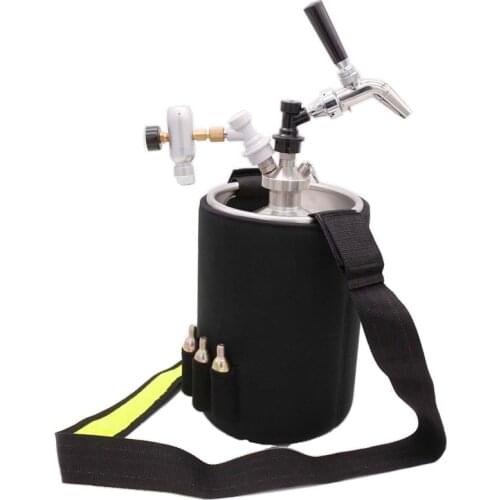 Neoprene Parka Keg Jacket for 2/4/5/10L Mini Keg with Adjustable Belt pocket for spare co2 cartridge Mini Keg