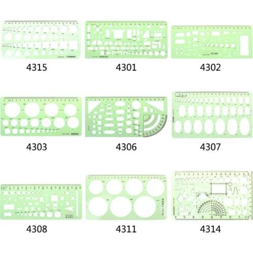 P82A Plastic Circles Geometric Template Ruler Stencil Measuring Tools Students Hot