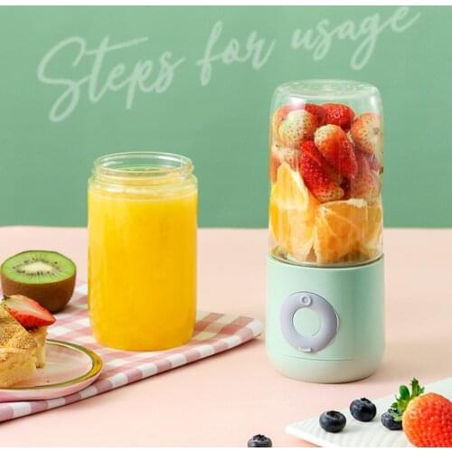 Portable Juicer Cup Personal Size Electric Fruit Mixer USB Rechargable Handheld Juice Machine 4 Blades Powerful Enough can CSV
