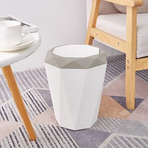 Simple Plastic Home Waste Rubbish Garbage Bin Wastebasket Trash Can Hotel