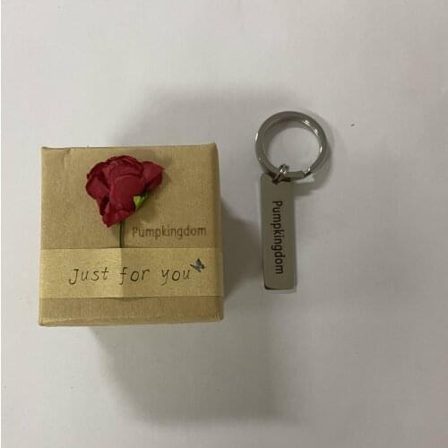 Pumpkingdom Personalized Key chains Stainless Steel Bar Engraving Jewelry Women Gift