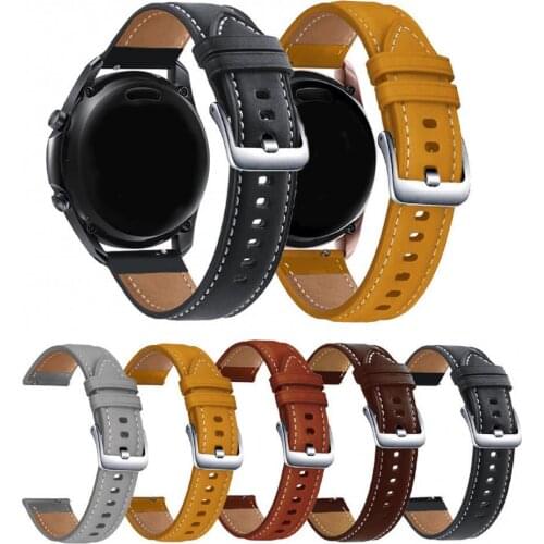 BLUELANS 22mm Genuine Leather Replace Watchband Strap for Samsung for Huawei Watch GT2