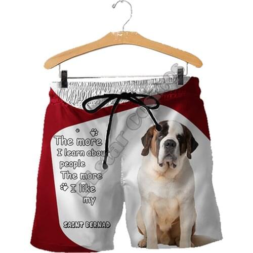 PLstar Cosmos Saint Bernad Mens Shorts Summer Casual Shorts Funny Animal 3D Printed Loose Cool Beach Comfortable