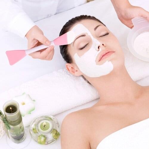 Silicone Blend Mixing Mask Applicator Brush DIY Facial Care Mud Mask Brush Double Head Makeup Cosmetic Facial Skin-care Tools