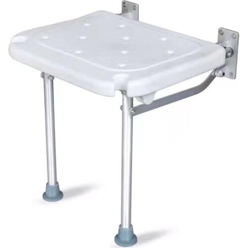 Shower Bench Flip-up Screw-in Bath Seat Wall Mounted Bathroom Chair Stool Shower Head Slot for Elderly Seniors Disabled Folding