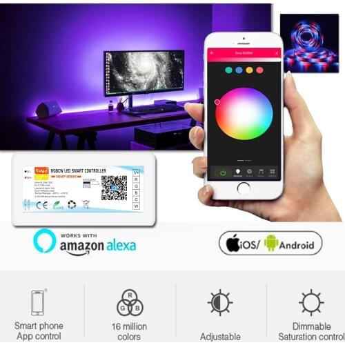 Smart Leben APP 5-24V Wifi Einzigen farbe/CCT/RGB/RGBWW/RGBCCT Smart Licht streifen Controller Smart Home arbeit mit Alexa Googl
