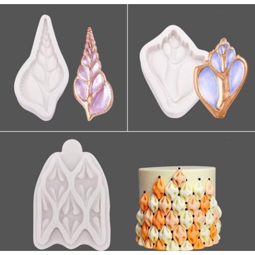 Modern Simple Fabric Conch Fondant Silicone Mold Cake Decoration Chocolate Silicone Mold DIY Mold