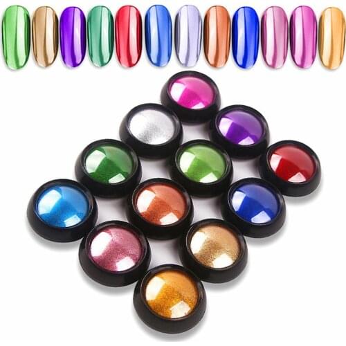 12 Colors Super Thin Mirror Effect Nail Art Chrome Powder Holographic Decoration beauty nail