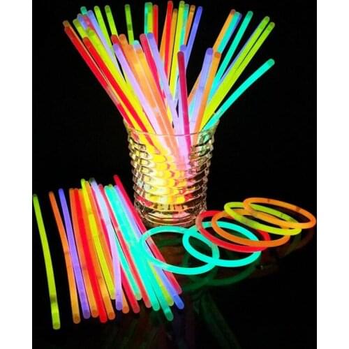 Glow Stick Necklace Glow in the Dark Neon Sticks Party Fluorescent Bracelets Christmas Party Supplies LX4971