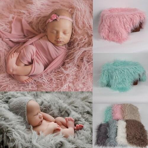 1M*1.6M Baby Photography Props Soft Fluffy Plush Blanket Basket Flokati Newborn Fotografiac Background Photo Studio Accessories