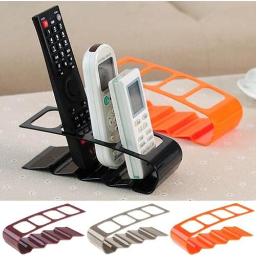 1Pcs! Mobile Phone Stand 4 Girds Storage Caddy Organiser Desktop Shelf Storage Seat Candy Color TV DVD VCR Remote Control Holder