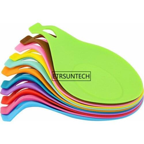 100pcs Multipurpose Silicone Spoon Rest Pad Food Grade Silicone Spoon Put Mat Device Kitchen Utensils kitchen