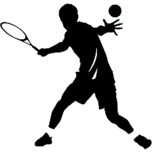 13.3CM*12.8CM Interesting Tennis Player Sport Decal Vinyl Car Sticker Black/Silver S9-0405