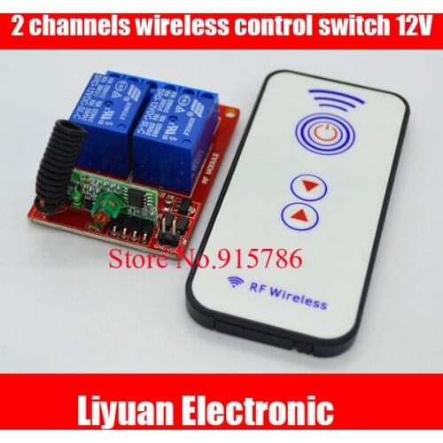 2 channels wireless control switch 12V / 433M RF receiver module +3 key wireless remote control / wireless remote control switch