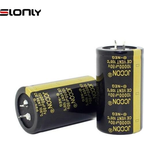2pcs-10pcs 10000uF 80V 35x60mm JCCON Horn Black Gold Audio Amplifier Filter Aluminum Electrolytic Capacitors