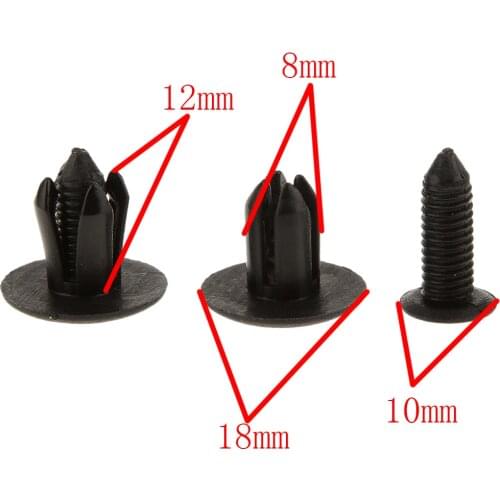 20 Pieces Nylon Plastic Car Garnish Retainer Clips For Kia for Hyundai for Honda Fiat for Mitsubishi for Mazda Schwarz