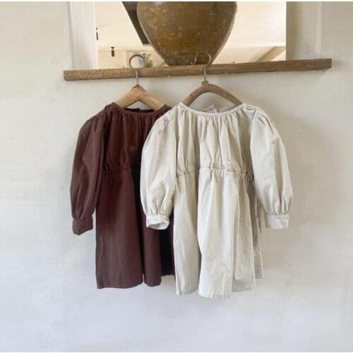 2021 New Style Girls Dress Fashion Autumn Full Sleeve Cotton Girls Dresses 1-7 Years MY48